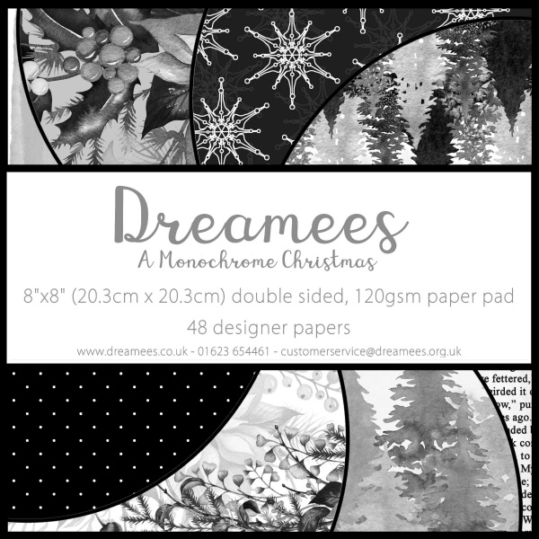 Dreamees  Monochrome Christmas 8x8 Paper Pad